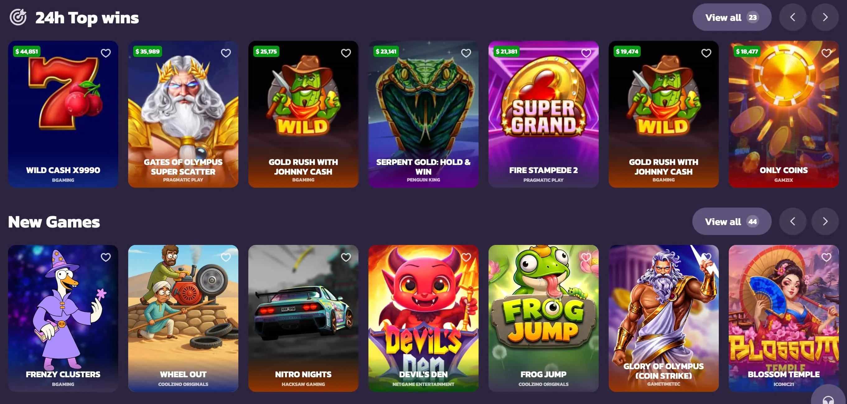 Games and Software Providers